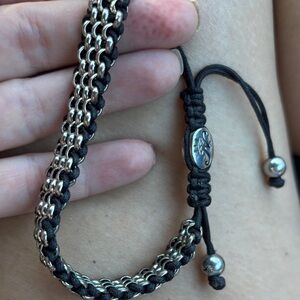 Stylish Black and Silver Men's Bracelet